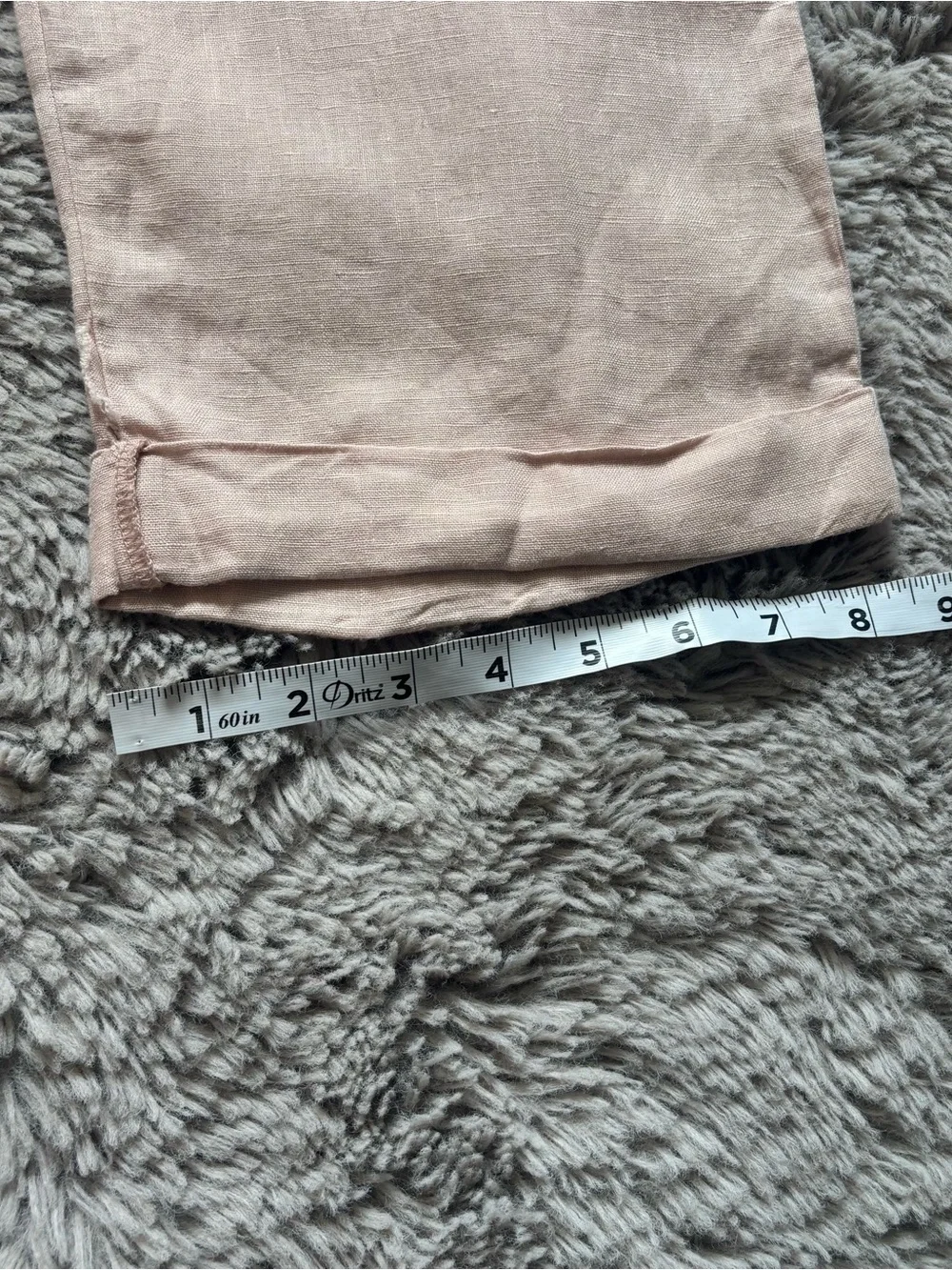 Ellen Tracy 100% linen Pants Trousers elastic waist with gold belt detail Small